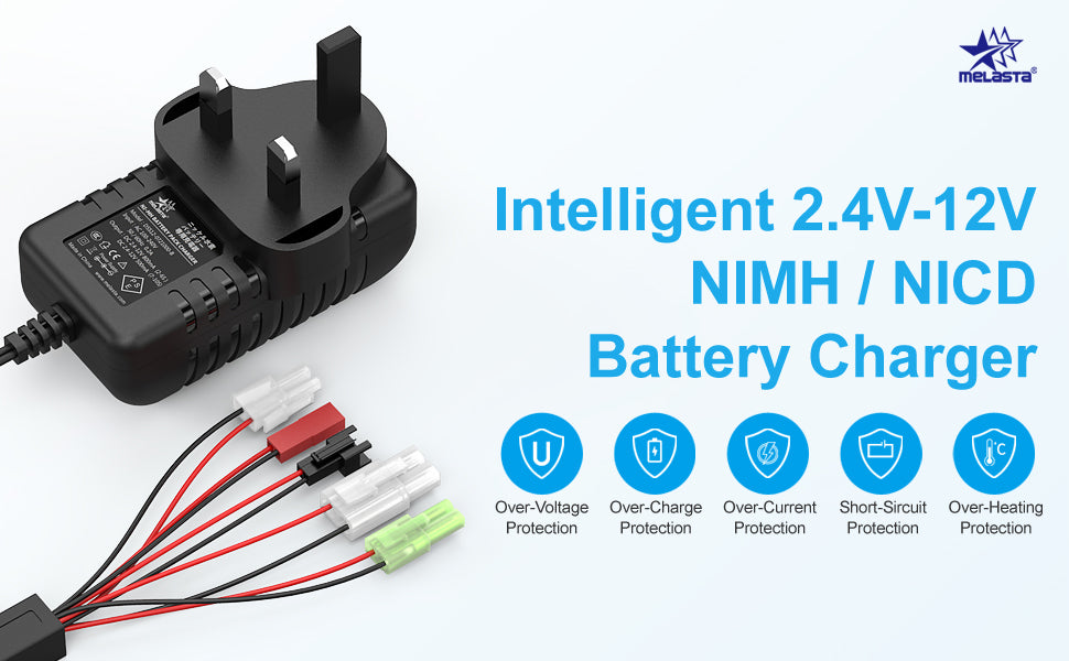 【UK Plug】 Intelligent Charger 2.4V-7.2V 8.4V 9.6V 12V for Nimh/Nicd Battery