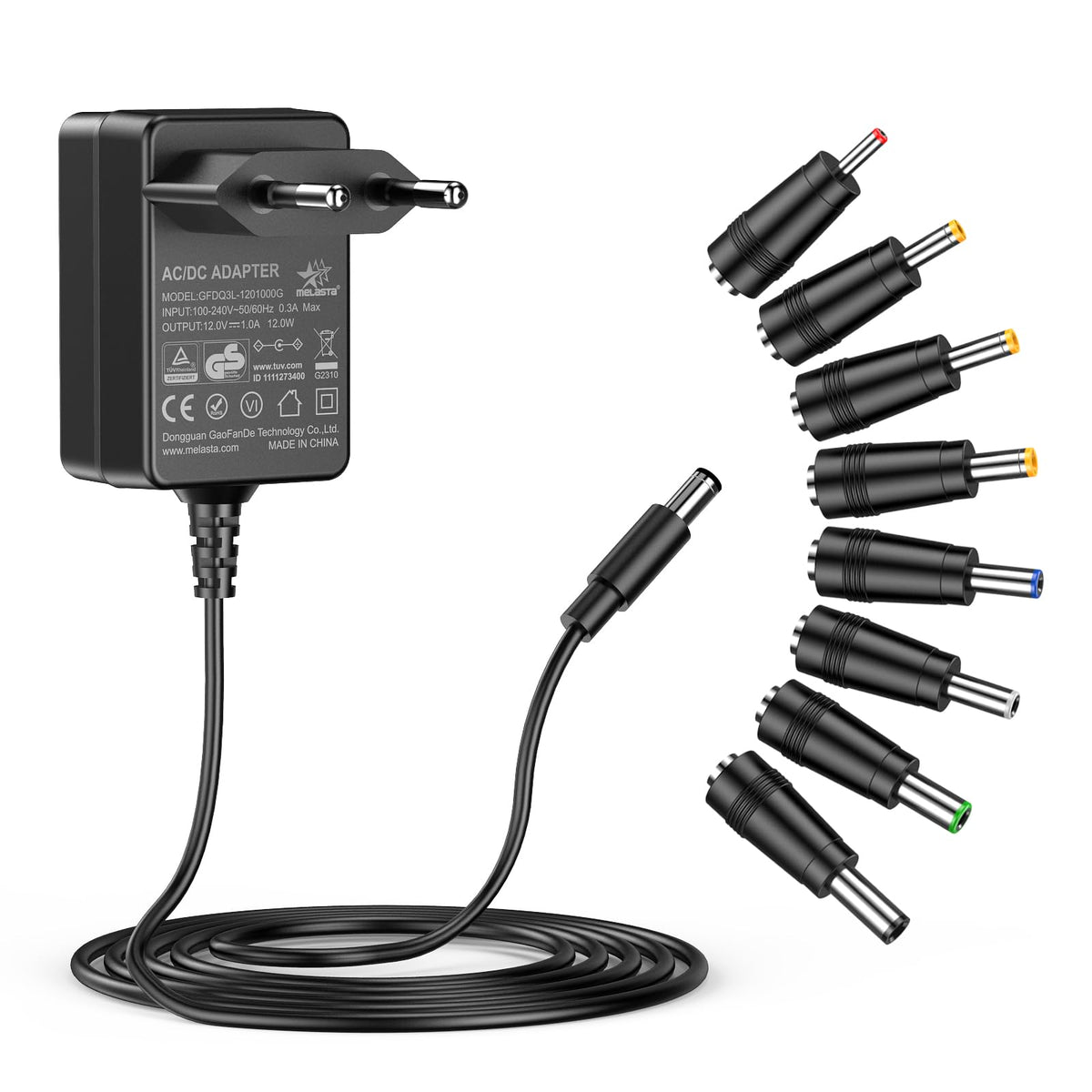 12V 1A AC/DC Power Adapter for 12V Electronics