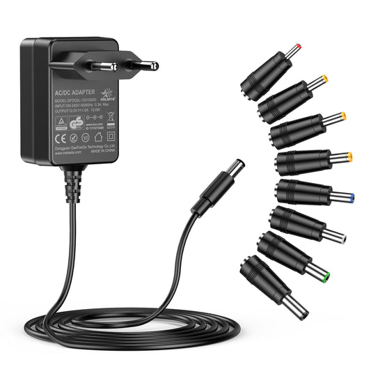 12V 1A AC/DC Power Adapter for 12V Electronics