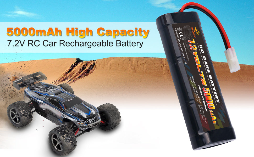 7.2V 5000mAh 6-Cell NiMH RC Battery for Cars/Trucks