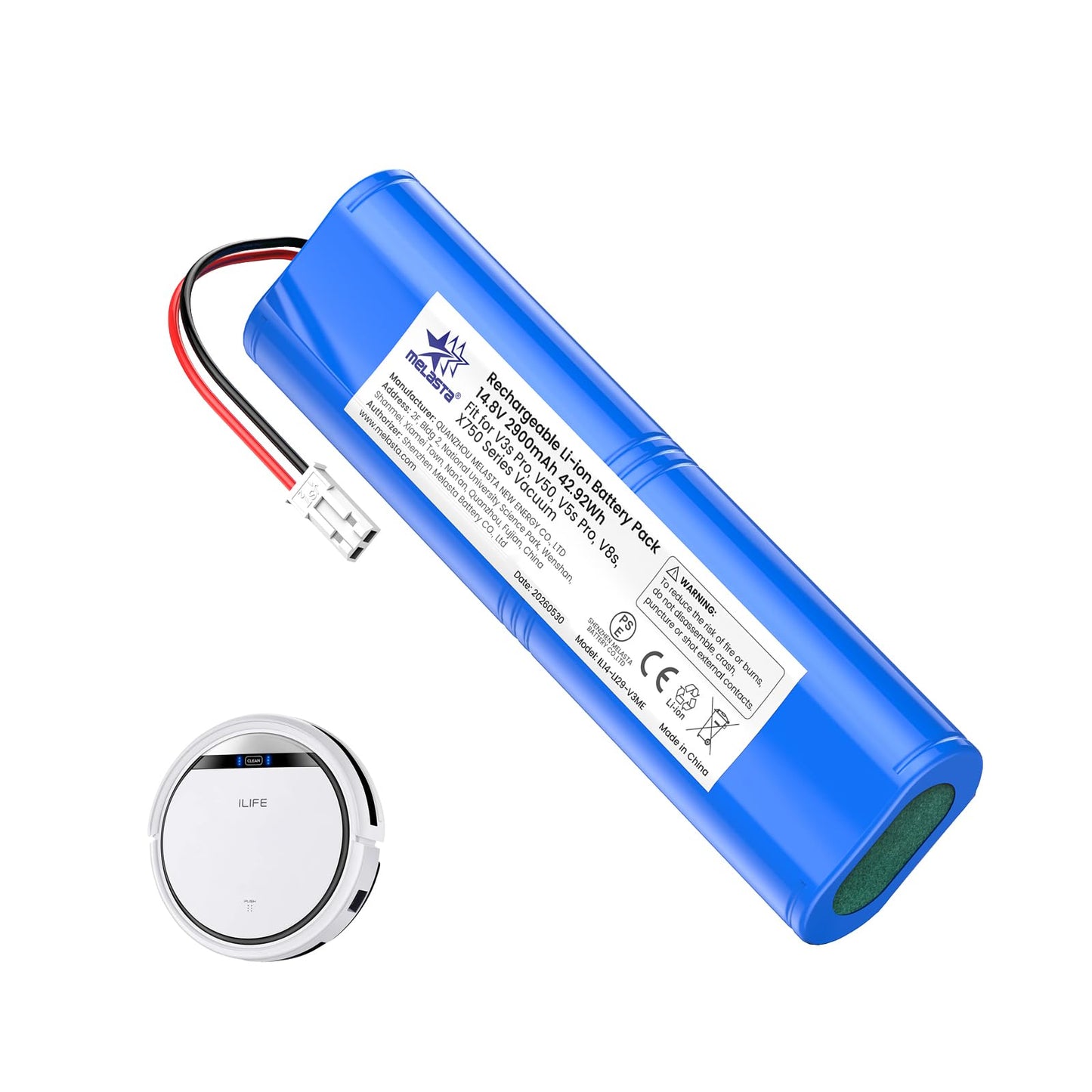 ILIFE V3sPRO/V8s/V80Max Replacement Battery 14.4V 2900mAh