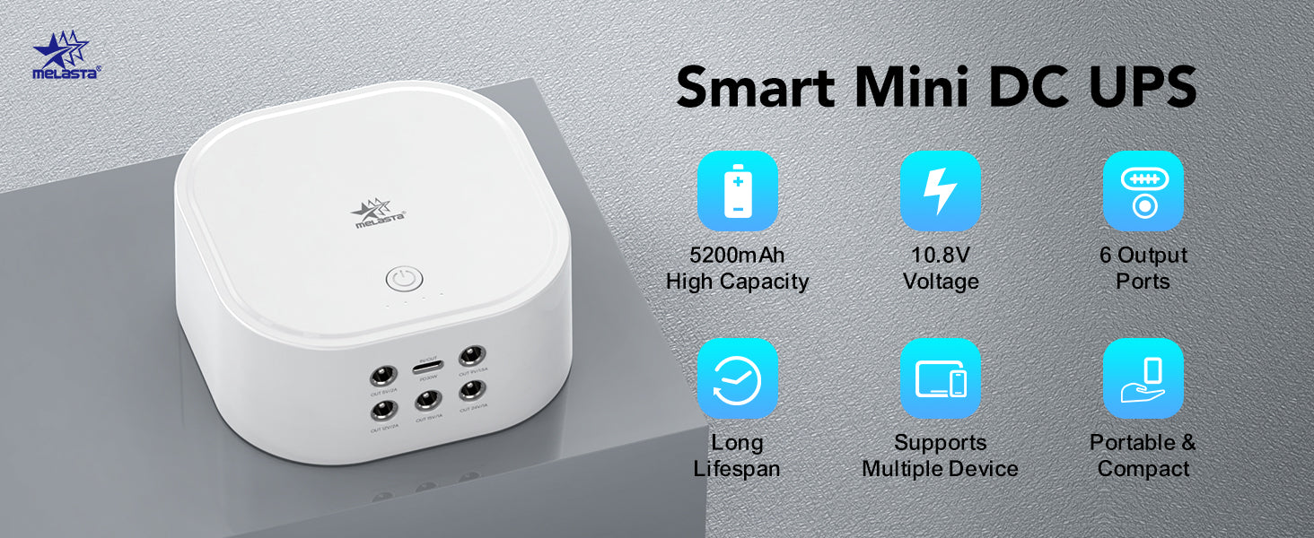 5200 mAh (56.16Wh) Mini UPS for Router/WiFi/Modem