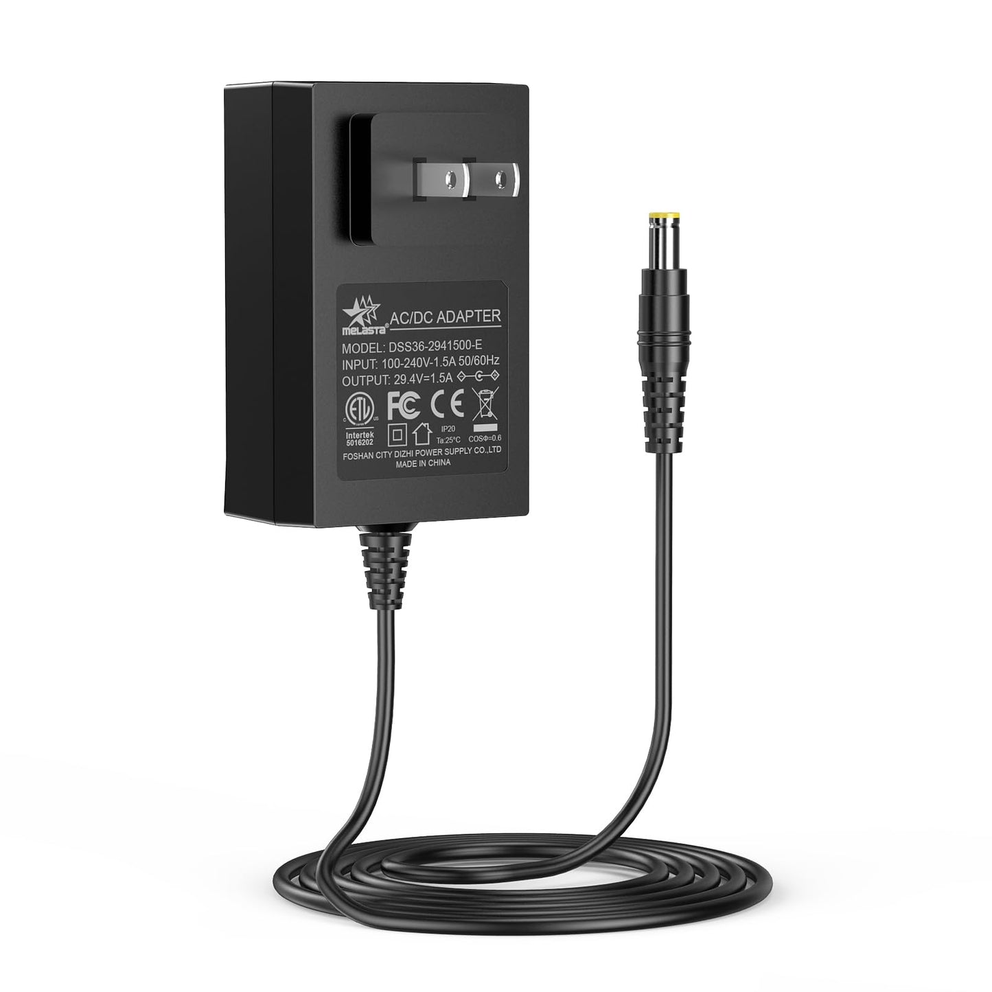 29.4V Lithium Battery Charger, 1A AC/DC Adapter for 24V 7S Li-ion Battery Pack, 100-240V Input with 5.5×2.5mm DC5525 Plug