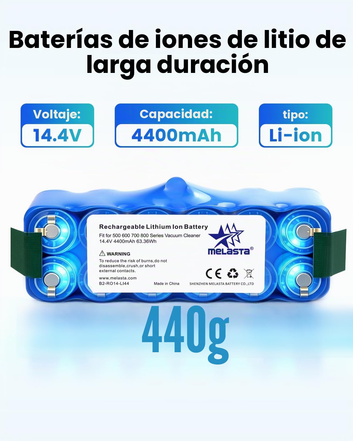 14.4V 4400mAh Replacement Battery for iRobot Roomba 500 600 700 800 Series
