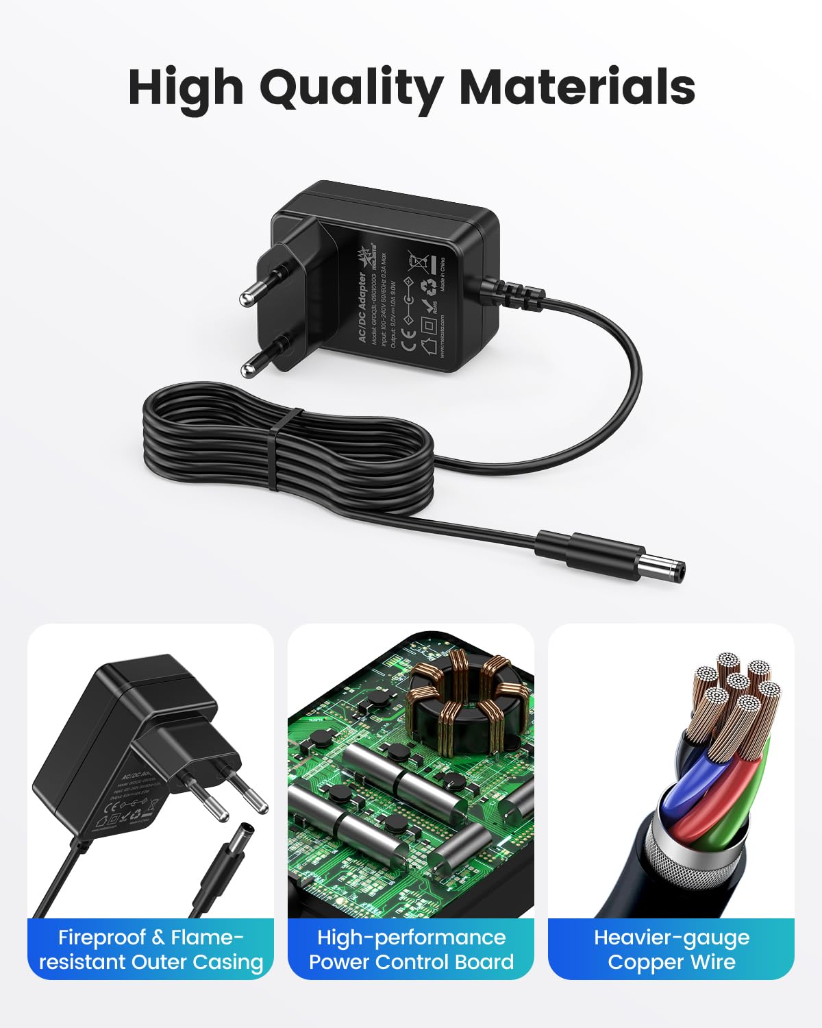 0.5 x 0.2 cm 9V 1A Power Supply for Boss PSA-120S