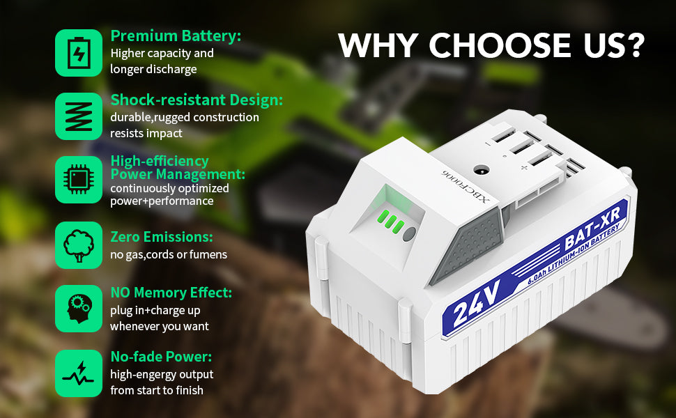 24V 6.0Ah Li-ion Replacement Battery for Snow Joe iON+ System
