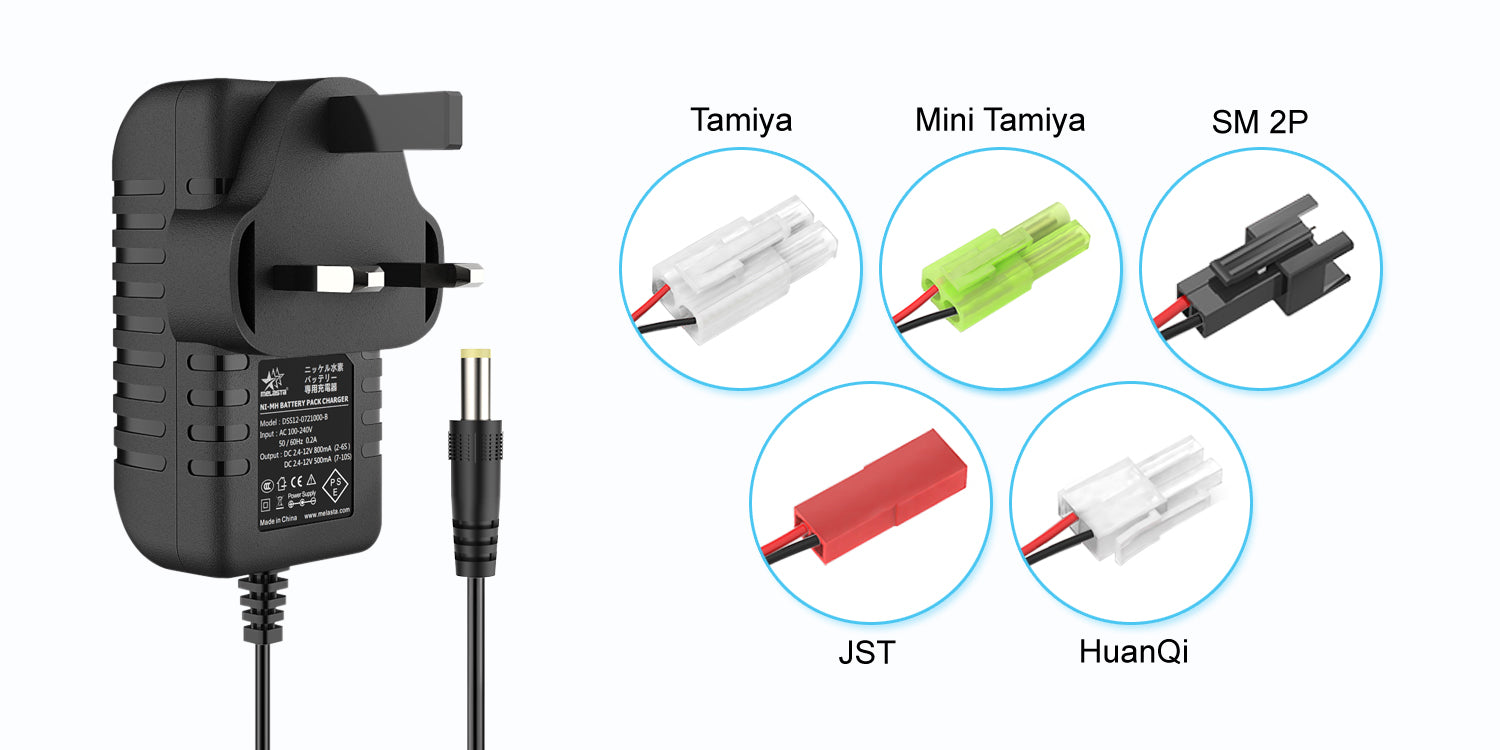 【UK Plug】 Intelligent Charger 2.4V-7.2V 8.4V 9.6V 12V for Nimh/Nicd Battery