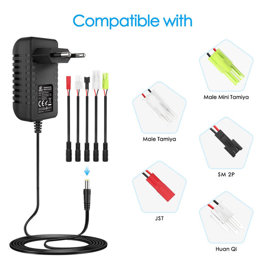 【EU】NIMH/NICD Charger 2.4V-7.2V 8.4V 9.6V 10.8V 12V for 2-10S NIMH Battery