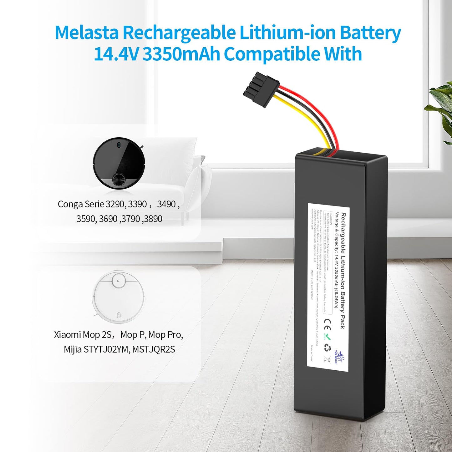 14.4V 3350mAh Replacement Battery for Conga