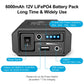 12 V Power Bank 6000 mAh Portable LiFePO4 Power Bank with Charger