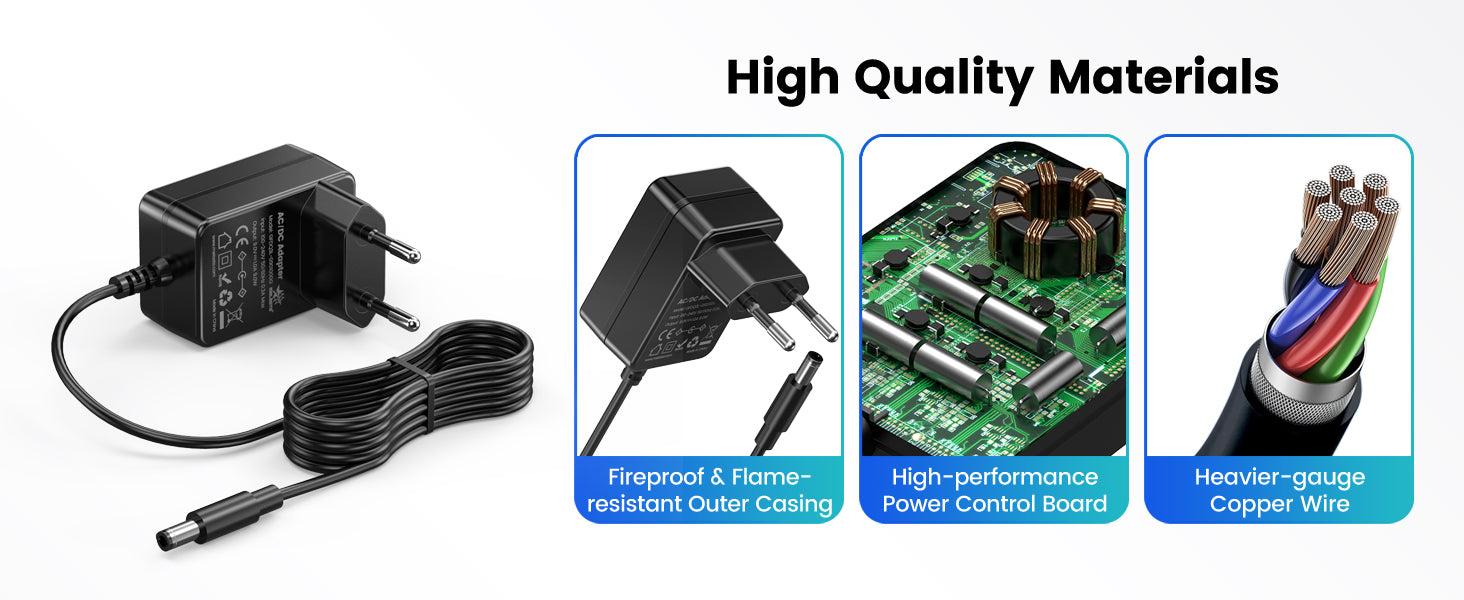 0.5 x 0.2 cm 9V 1A Power Supply for Boss PSA-120S