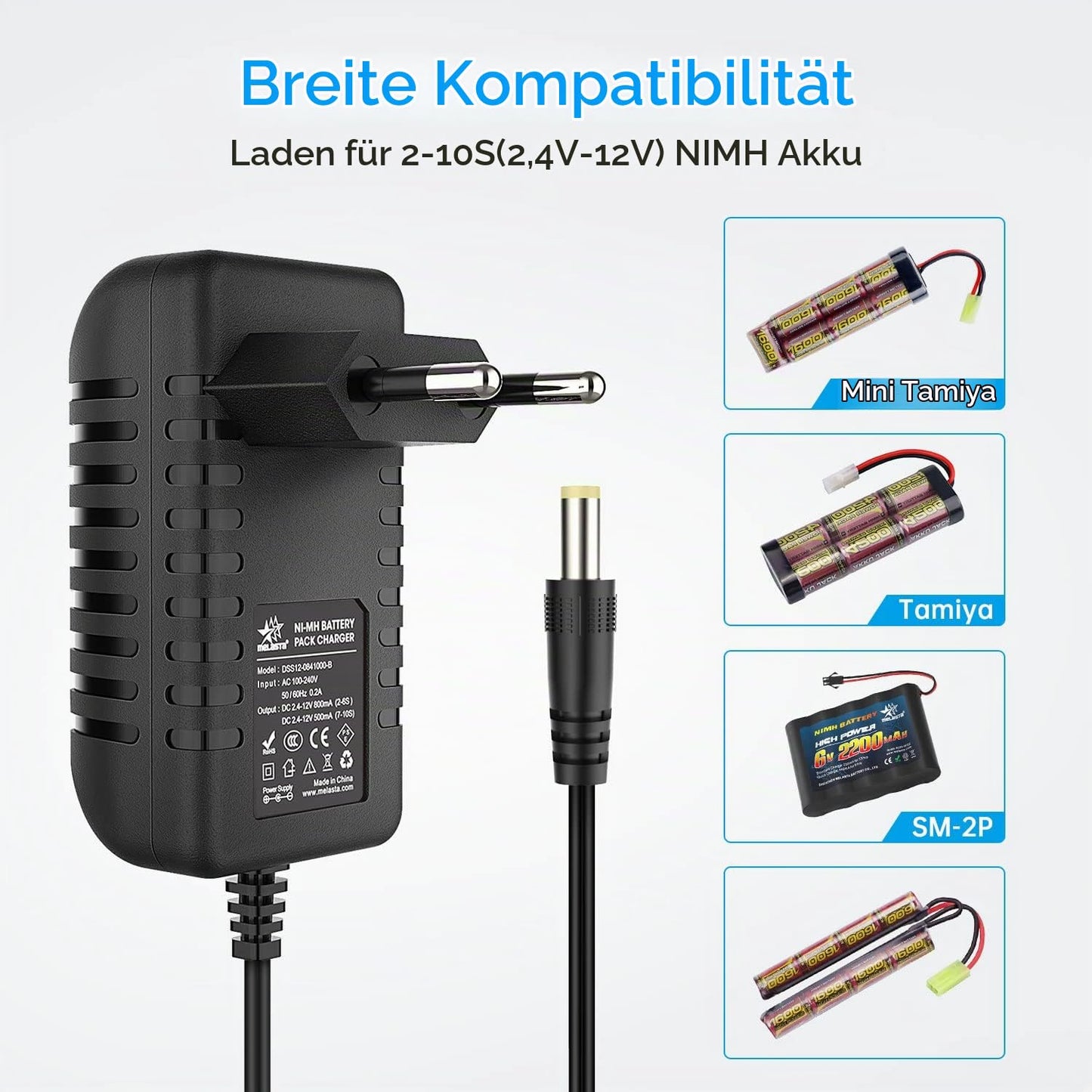 NIMH/NICD Charger 2.4V-7.2V 8.4V 9.6V 10.8V 12V for 2-10S NIMH Battery