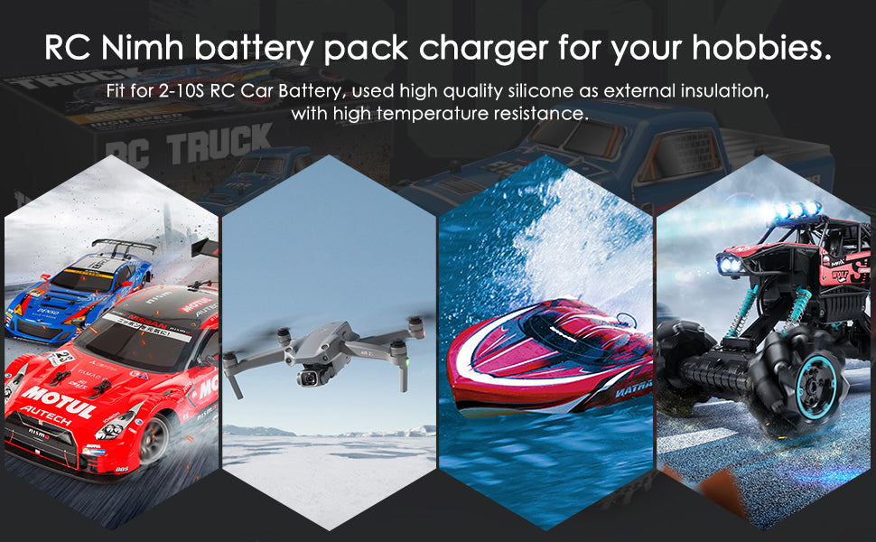 RC Battery Charger for NiMH Packs , Universal 2.4-12V with Tamiya/JST Connectors