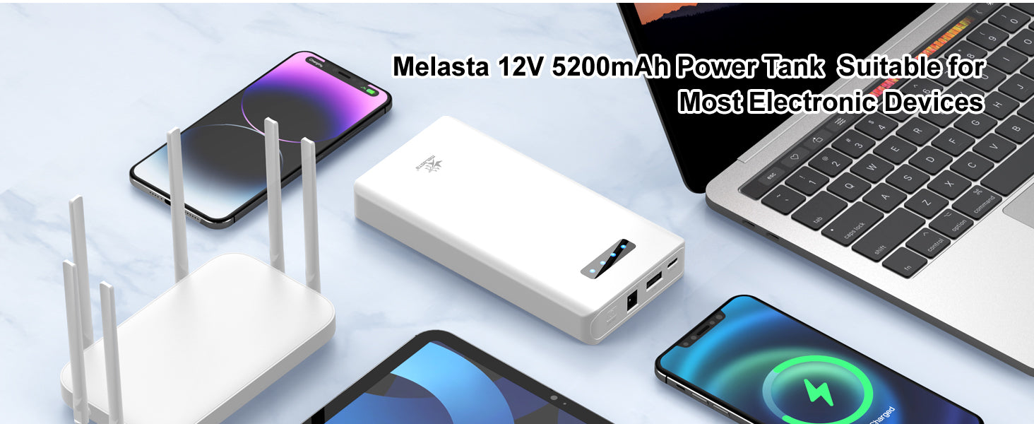 12V Portable Power Bank with DC Output  5200mAh for Phones & More