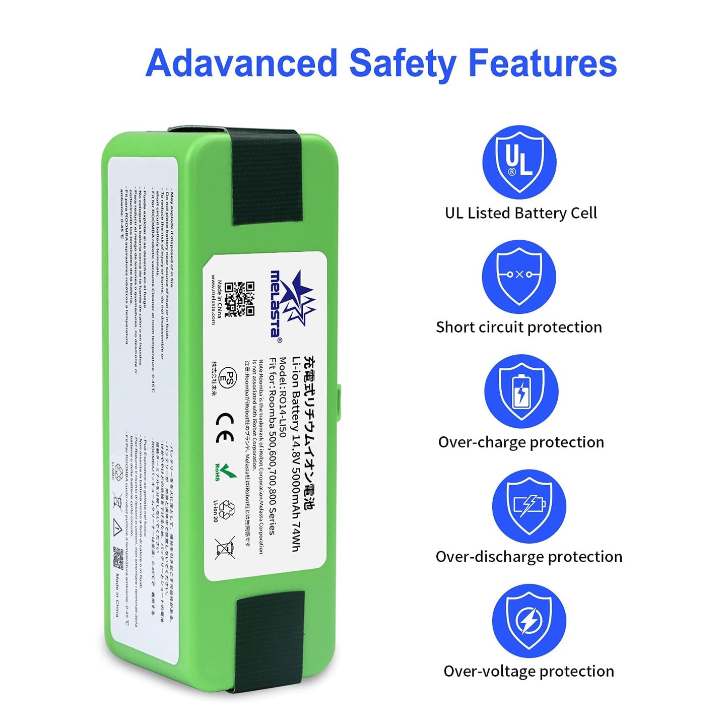 Roomba 500-800 Series Replacement Battery  14.4V 5000mAh Li-ion Battery Compatible with iRobot Roomba 880, 890, 675, 650 & More