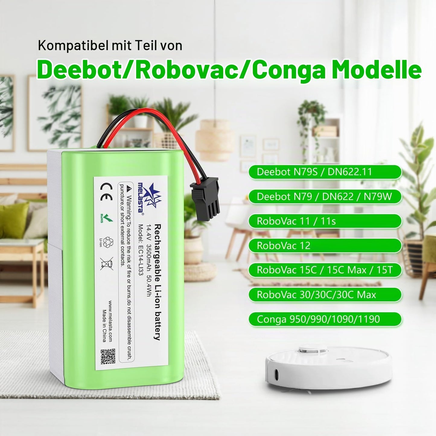 Eufy RoboVac 15C/15T/35C Replacement Battery 14.4V 3250mAh