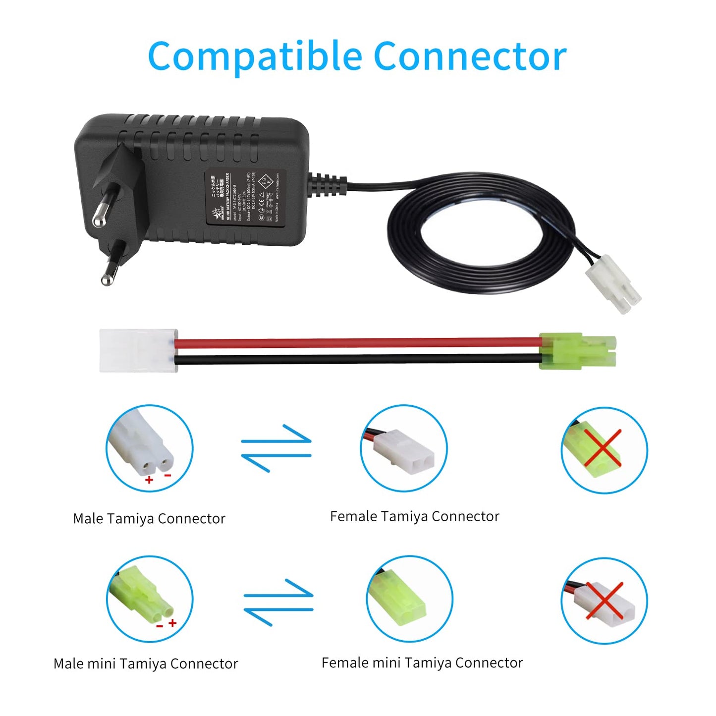 2-10S RC Battery Charger for 7.2V 8.4V 9.6V Ni-MH Battery Pack