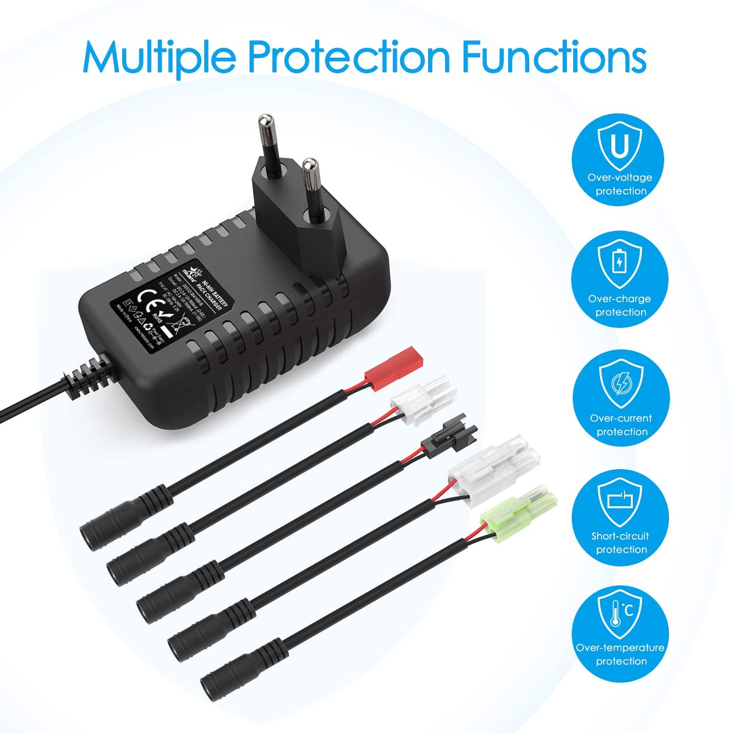 【EU】NIMH/NICD Charger 2.4V-7.2V 8.4V 9.6V 10.8V 12V for 2-10S NIMH Battery