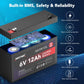 6V 12Ah 72Wh LiFePO4 Rechargeable Battery with BMS Protection and 4000 Deep Cycle Maintenance Free, Suitable for Emergency Power Lighting, Children's Toy Cars, Motor Boats, Camping, Solar Panels