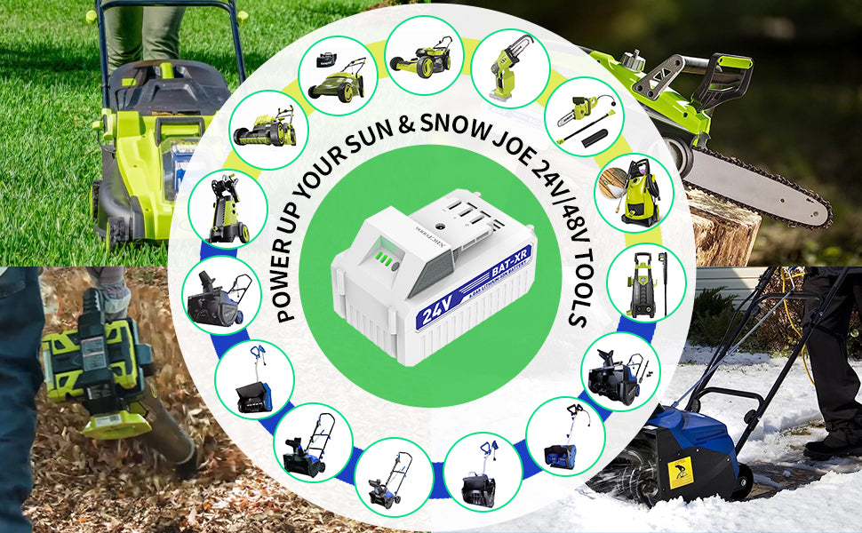 24V 6.0Ah Li-ion Replacement Battery for Snow Joe iON+ System