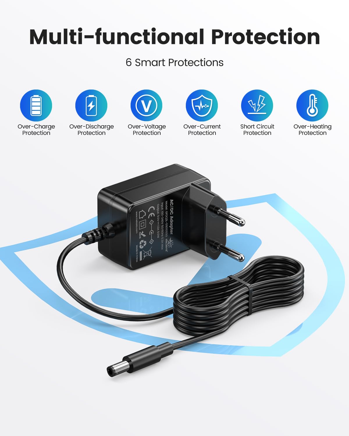 0.5 x 0.2 cm 9V 1A Power Supply for Boss PSA-120S