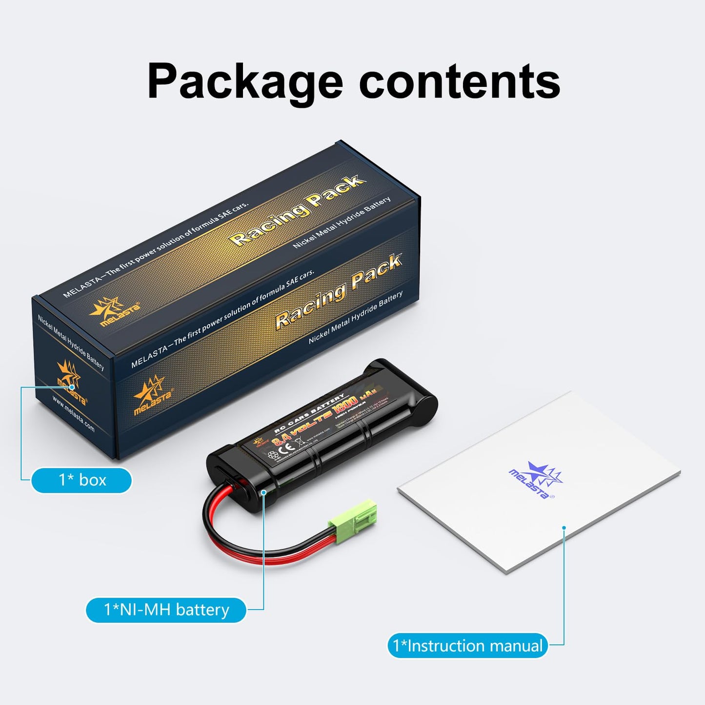 8.4V 1800mAh Flat NiMH Airsoft Battery – Mini Tamiya