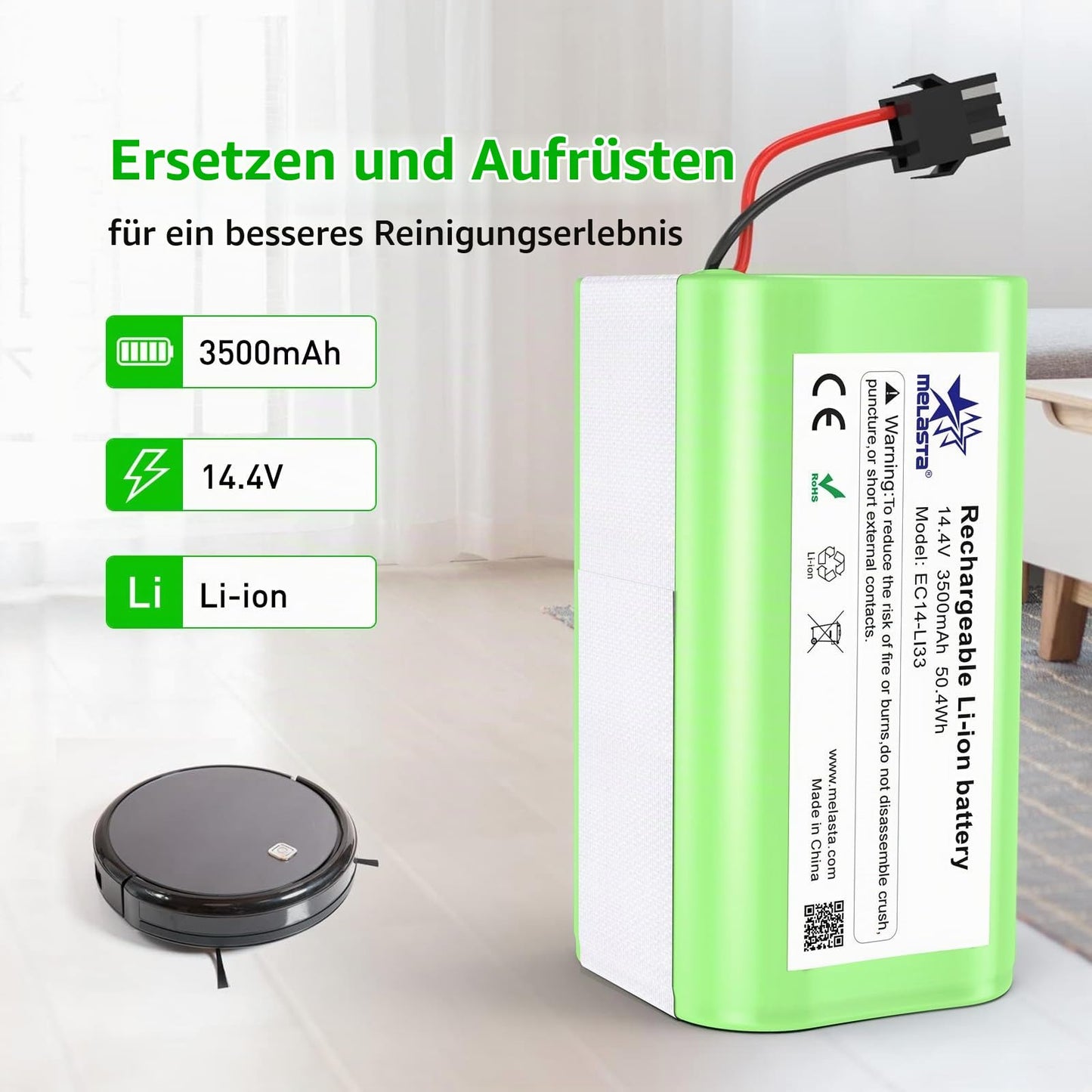 Eufy RoboVac 15C/15T/35C Replacement Battery 14.4V 3250mAh