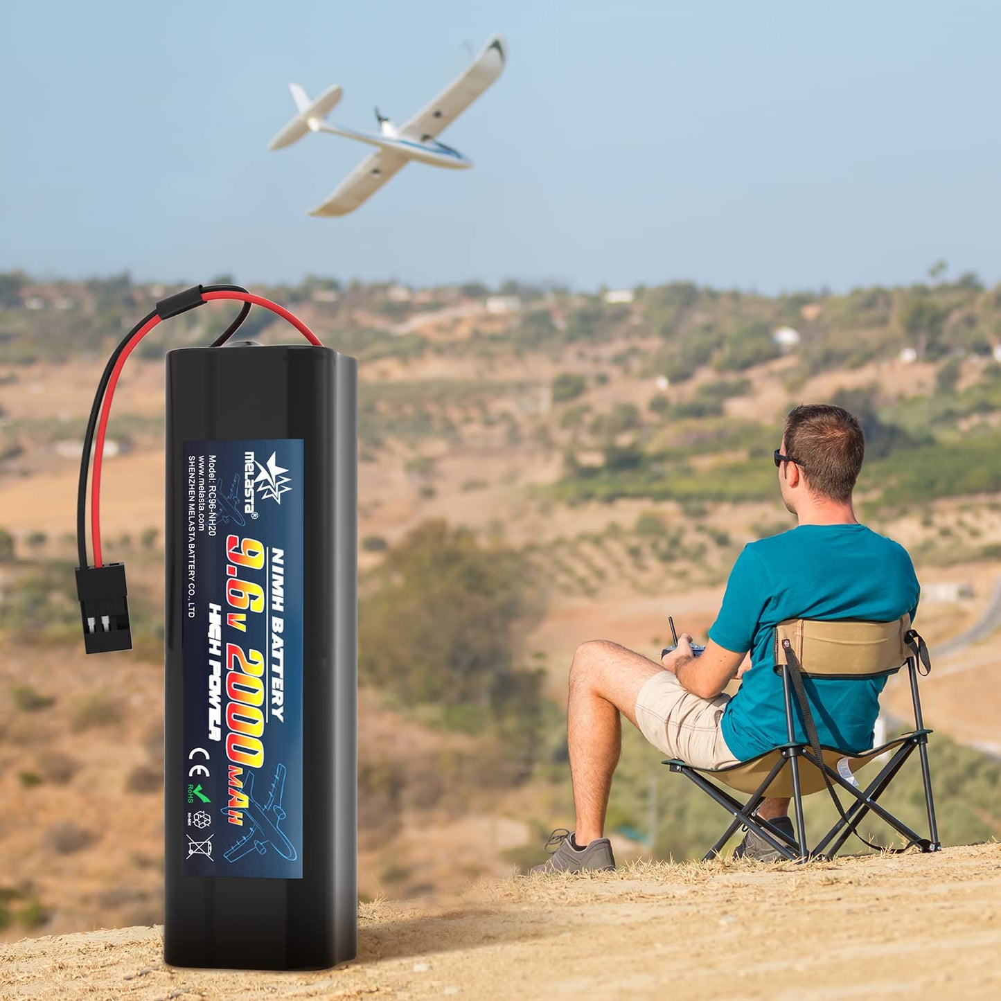 9.6V 2000mAh NiMH RX Battery with Hitec Plug for Futaba RC
