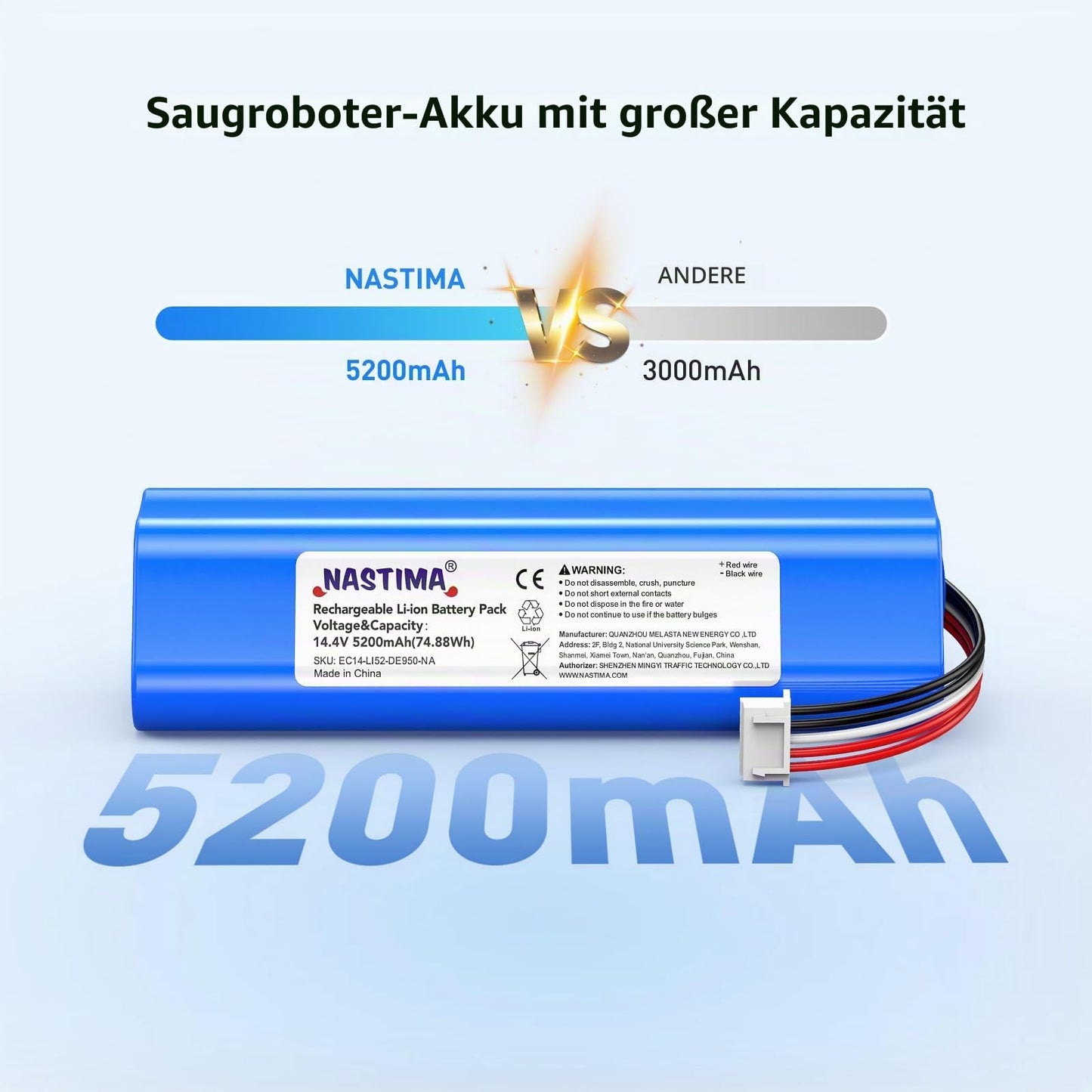 Ecovacs Deebot Ozmo 950 Replacement Battery 14.4V 5200mAh