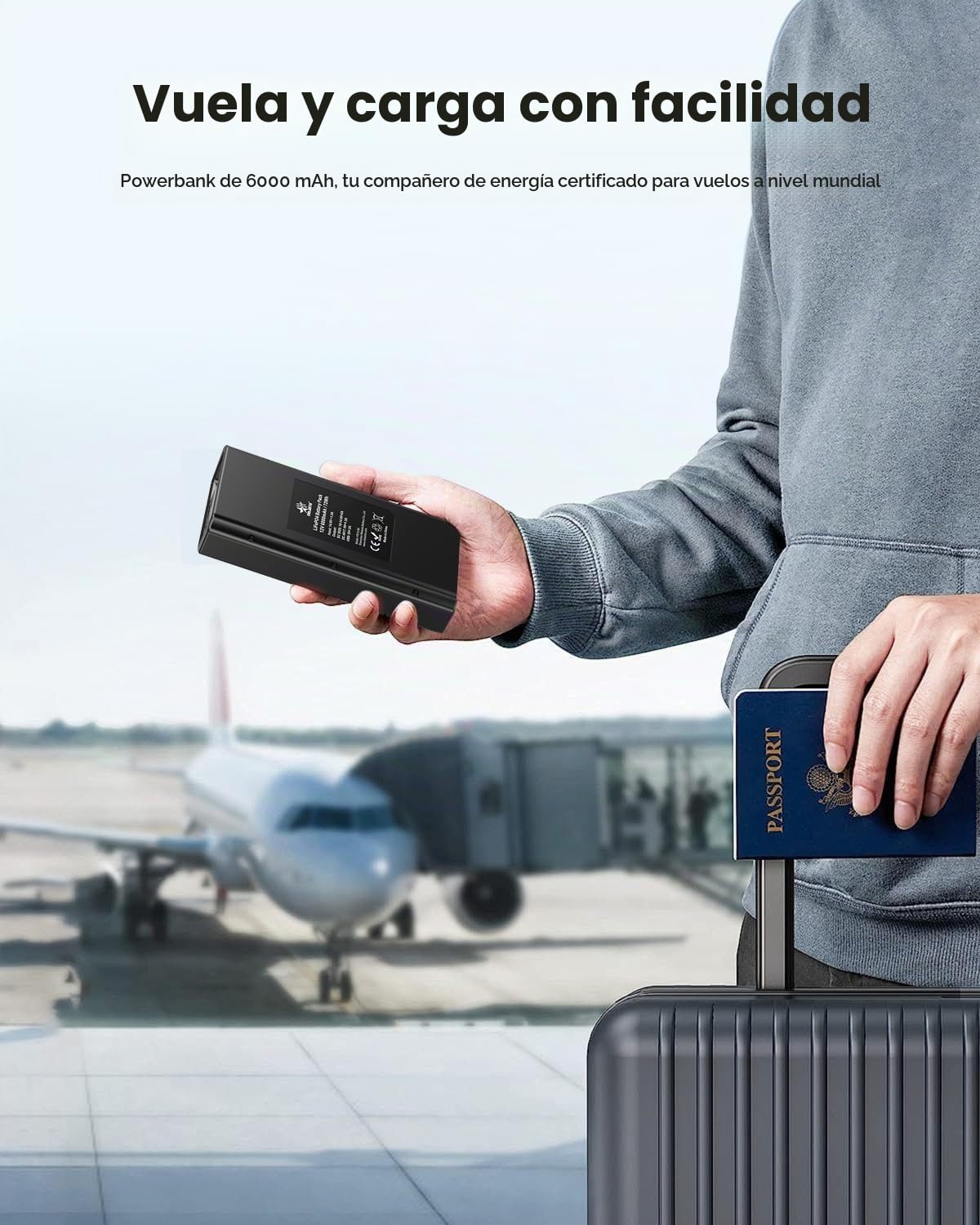 12V 6000mAh Power Bank with Multifunctional Charging Port
