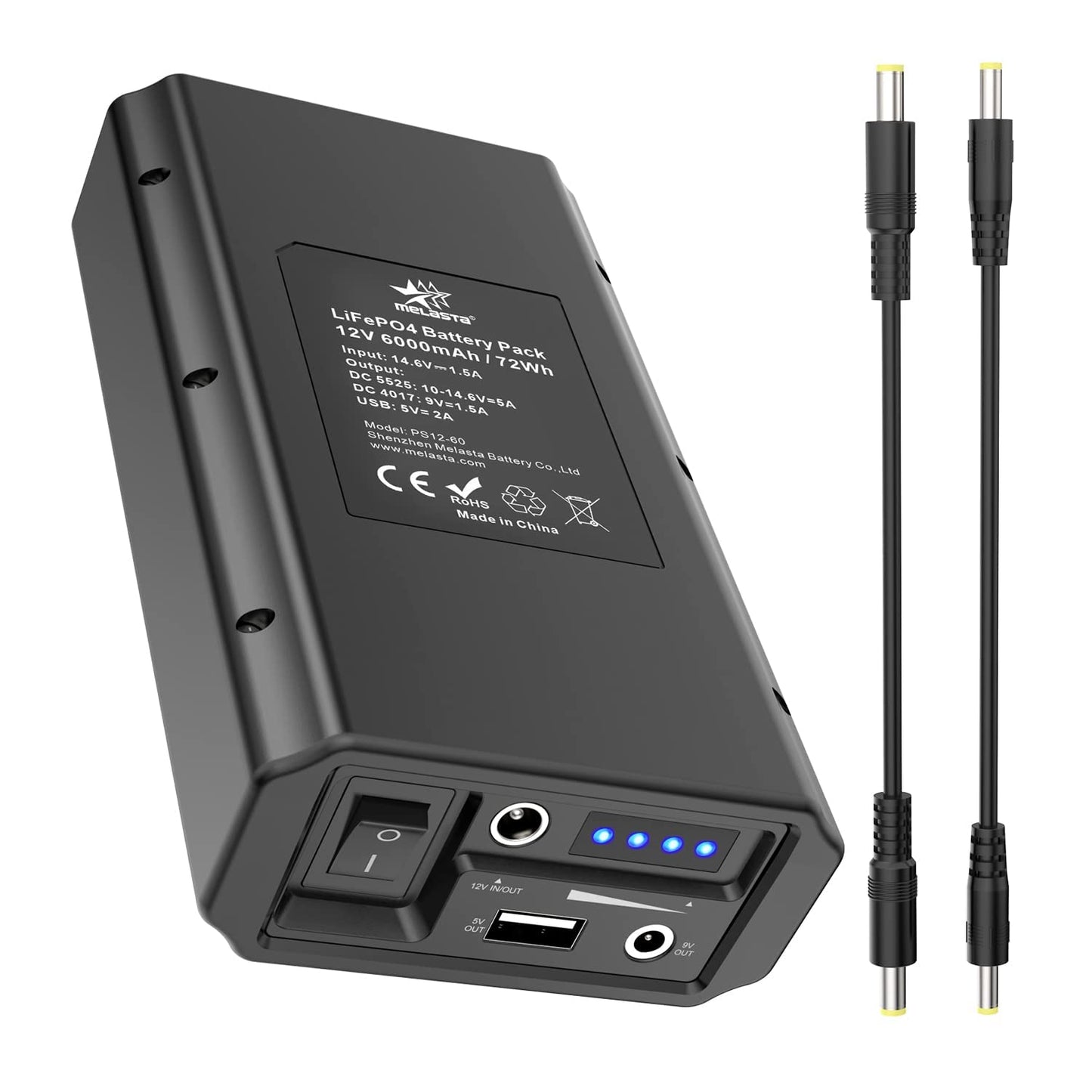 12 V Power Bank 6000 mAh Portable LiFePO4 Power Bank with Charger