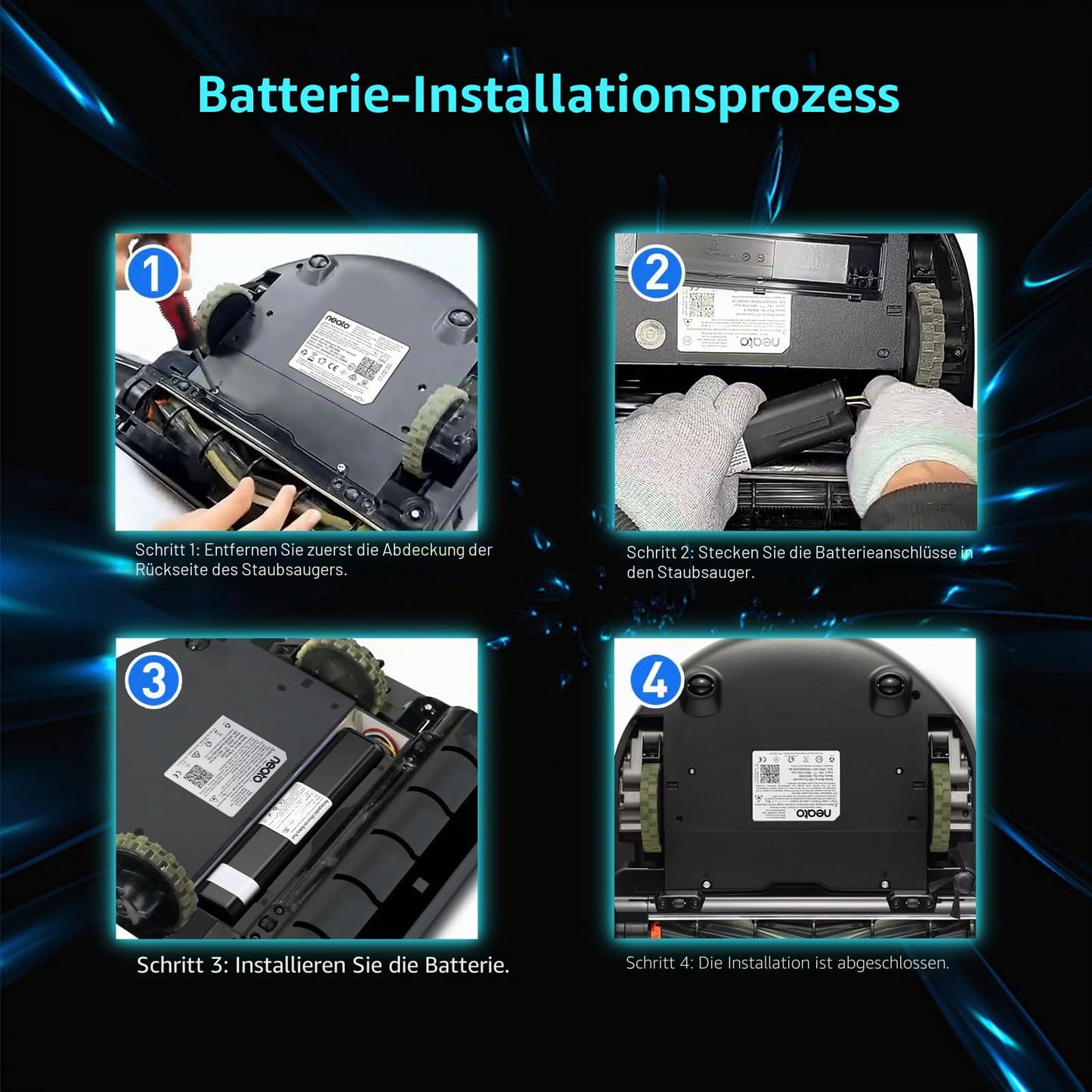 Neato Botvac D3/D4/D5/D6/D7 Battery 14.4V 5200mAh (945-0225 Compatible)