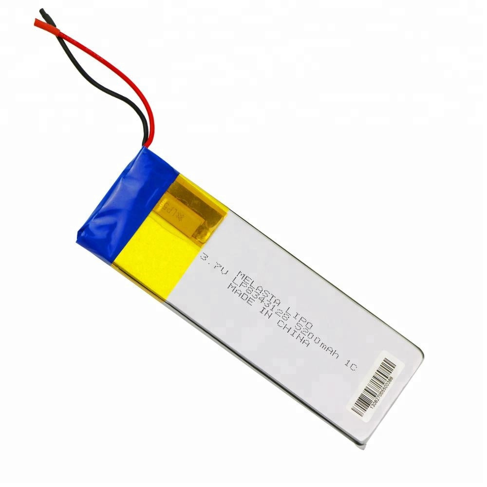 PCM 3.7V 5200mAh Li-Po lithium polymer battery pack