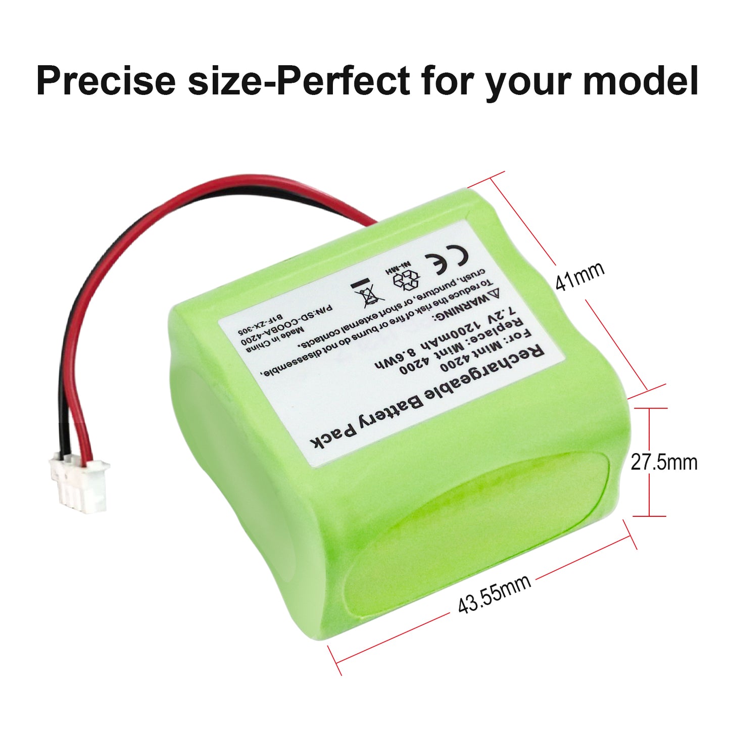 7.2V 1200mAh NiMH Battery for iRobot Mint 4200 Braava 320