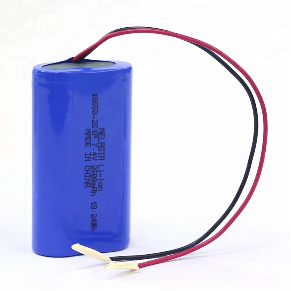 2 pack Li-ion 18650 7.4V 2600mAh Battery Pack for flashlight