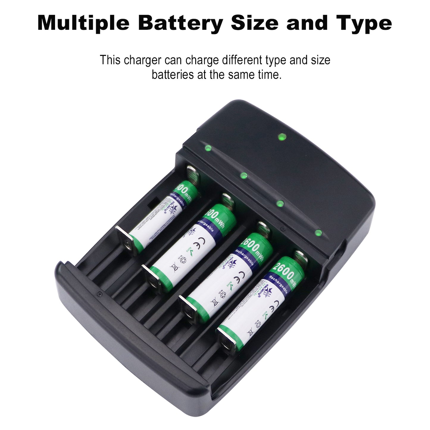 4 Slots Smart LED USB Ni-Zn LiFePO4  Battery Charger