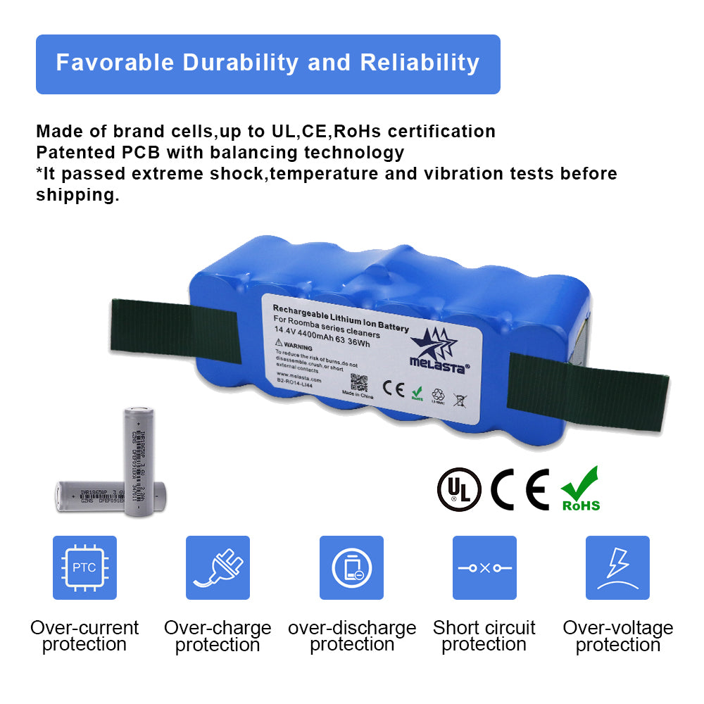 14.8V 4.4Ah Li-ion Replacement Battery for iRobot Roomba