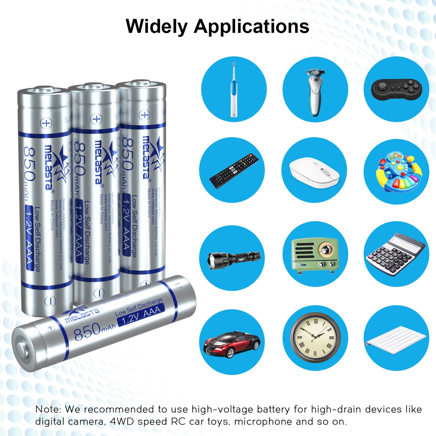 AAA LSD NIMH Rechargeable battery 1.2V 850mAh Low Self Discharge