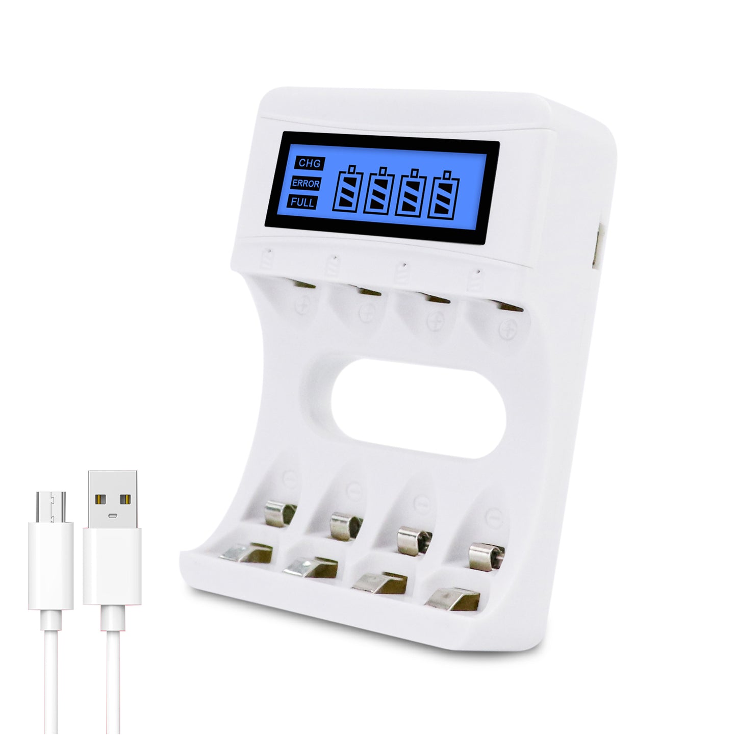 4 Slots Smart USB LCD display AA/AAABattery Charger