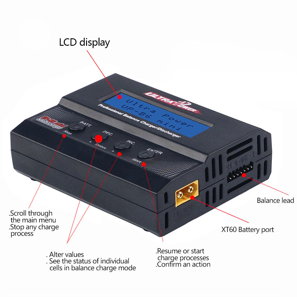 60W Balance Charger Discharger for RC Helicopter