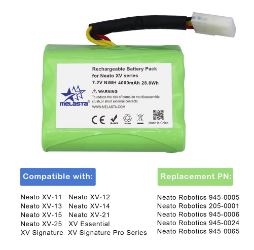 2 Pack 7.2V 4000mAh NIMH Battery for Neato XV-11 XV-12 XV-21