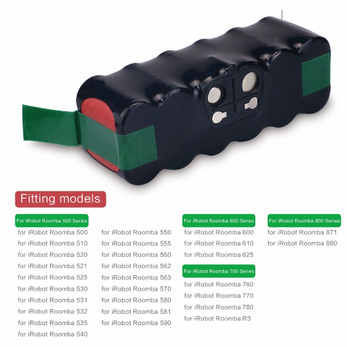 4.9Ah 14.4V NIMH Replacement Battery for iRobot Roomba