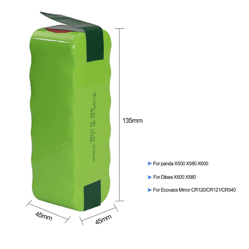 14.4V 3600mAh NI-MH Battery for Ecovacs Mirror for panda X500