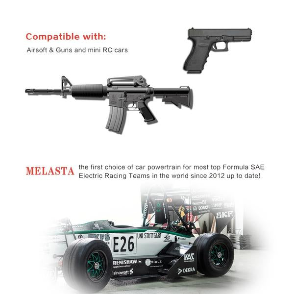 Melasta 23A 9.6v 1600mAh NiMH Flat Battery Pack with Mini Tamiya Connector  for Airsoft Guns