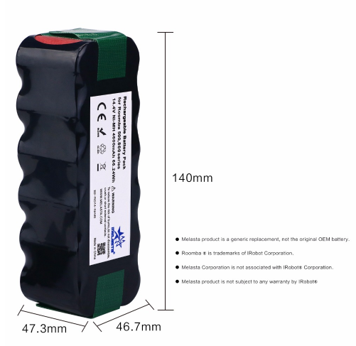 4.6Ah 14.4V NIMH Replacement Battery for iRobot Roomba