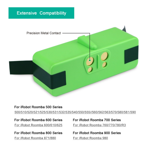 5.2Ah 14.4V Li-ion Replacement Battery for iRobot Roomba