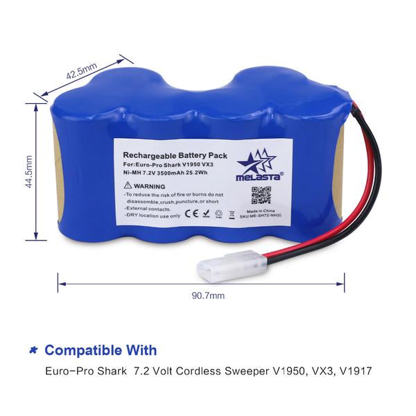 7.2v 3500mAh Ni-MH Battery for  Euro-Pro Shark