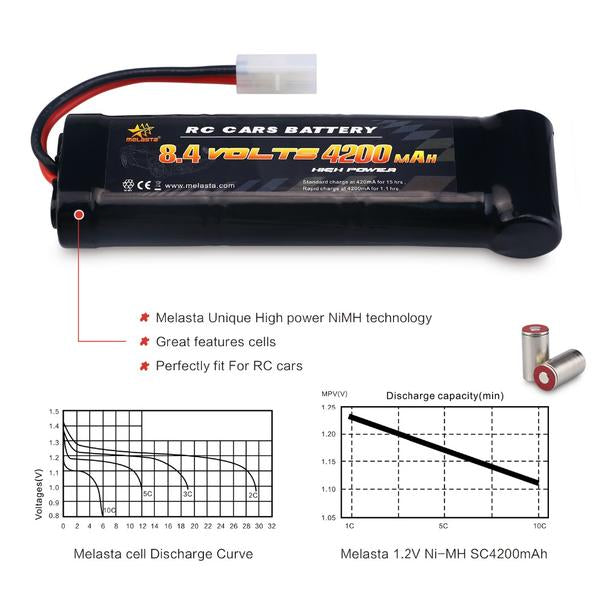 melasta 7.2V 4200mAh NiMH Batterie avec Connecteur Tamiya RC pour RC melasta 7.2V 4200mAh NiMH Batterie avec Connecteur Tamiya RC pour RC