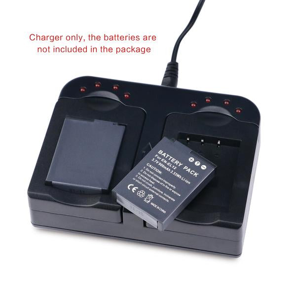 Dual Battery Charger with USB Port for Nikon EN-EL12 Battery