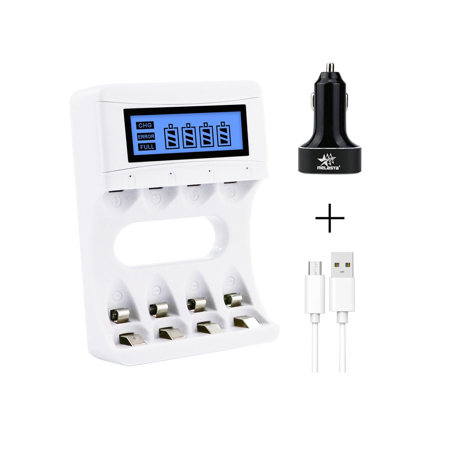 4 Slots Smart USB LCD display AA/AAABattery Charger